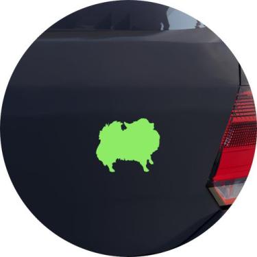 Imagem de Adesivo de Carro Cachorro Raça Lulu da Pomerânia - Cor Verde Claro - M