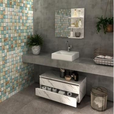 Imagem de Gabinete Rodizio para Banheiro com Espelheira 80cm - Tecno Mobili