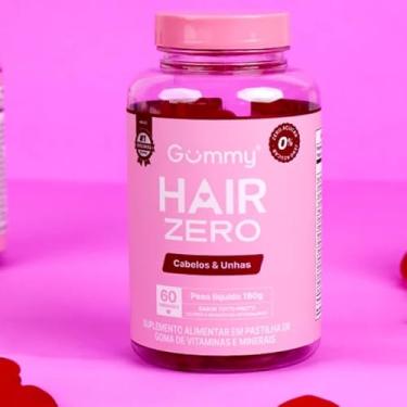 Imagem de Gummy Hair ZERO (sem açúcar) original com 60 gomas Hair skin nails cabelos pele e unhas crescimento e força