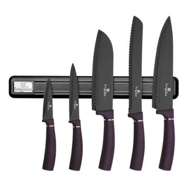 Imagem de Jogo 5 facas + suporte magnético Purple Berlinger Haus Kit Faqueiro Ch