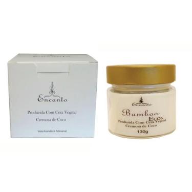 Imagem de Vela Aromática Cera de Coco Bamboo Artesanal Perfumada 130gr - encanto