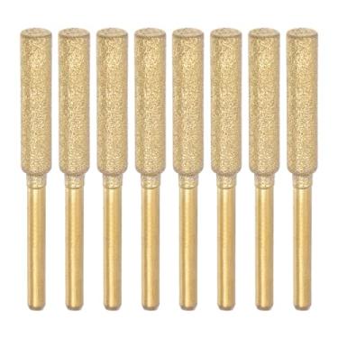 Imagem de HARFINGTON 8 peças de afiador de motosserra de diamante, cabeça de cilindro de 3/40.6 cm 4,8 mm, moedor de serra elétrica banhado a titânio