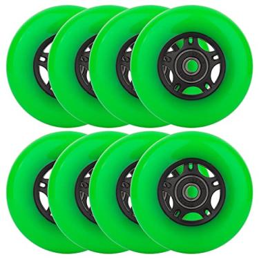 Imagem de WHEELCOME Rodas de skate em linha para ambientes externos e internos, rodas de skate 85a Rodas de hóquei com rolamentos ABEC-9 para reparo de bagagem de scooter, 64 mm, 70 mm, 72 mm, 76 mm, 80 mm de