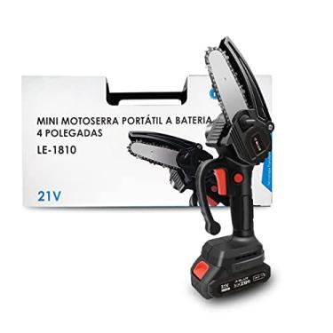 Imagem de Motosserra Elétrica Portátil à Bateria 4 Polegadas de Mão Bateria Recarregável Bivolt Mini Motoserra Ferramenta de uma Mão para Poda de Galhos 21V Com 2 Baterias