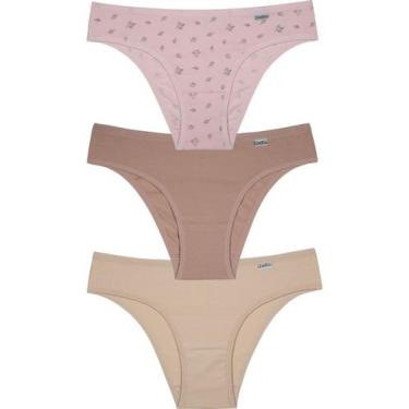 Imagem de Kit/3 Calcinha DelRio 51364 Biquíni Cotton T. P/GG, G, K21, Algodão do