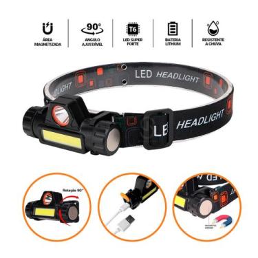 Imagem de Lanterna De Cabeça Profissional Elástica Magnética Recaregavel - Authe