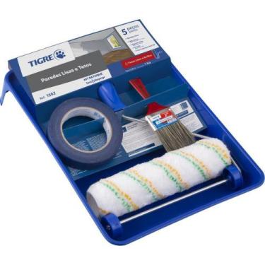 Imagem de Rolo de Pintura KIT de Retoque 5 Peças ANTI Respingo - Pinceis Tigre
