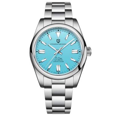 Imagem de CEYADG Pagani Design Relógio masculino automático de aço inoxidável, vidro de safira de 40 mm, movimento NH35A, Azul, 39.7MM, Clássico