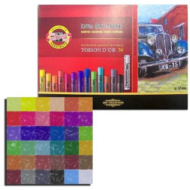 Imagem de X.F.L FORA DE LINHA GIZ PASTEL SECO EXTRA MACIO REDONDO C/36 CORES REF.8555 TOISON D'OR