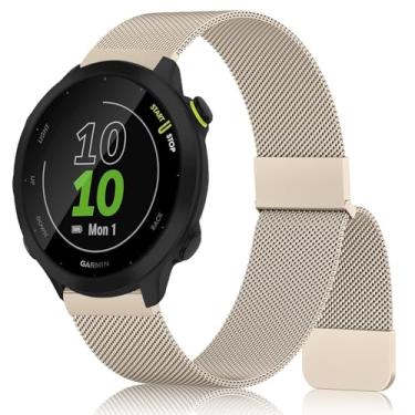 Imagem de Meliya Pulseira de relógio Garmin Forerunner 55/Forerunner 245/Forerunner 165/Forerunner 645, pulseira de substituição de metal de aço inoxidável de 20 mm para relógio inteligente Garmin Forerunner
