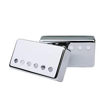 Imagem de Guyker Capa de captador Humbucker (espaçamento entre mastro de 52 mm/50 mm) – Conjunto de moldura de ponte e pescoço de cuproníquel, peças de reposição para guitarra elétrica Les Paul LP (PC001,