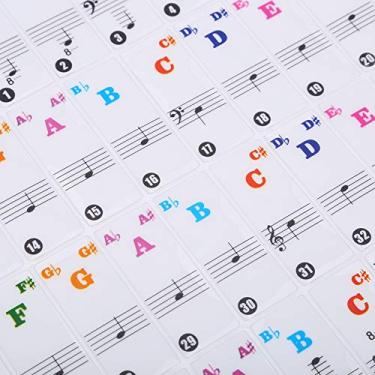 Imagem de Adesivo Transparente para Placa de Teclado de Piano, Adesivo Transparente para Crianças Iniciantes, Teclado de Piano, 61/88 Teclas, Pianos Eletrônicos (Colorido)