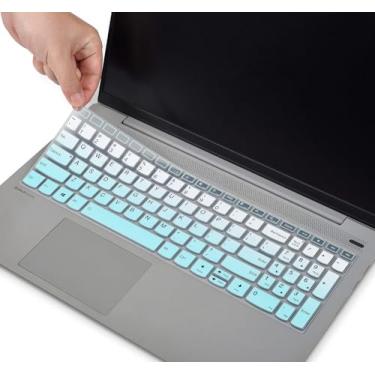 Imagem de Capa de teclado para laptop Lenovo IdeaPad 1/IdeaPad 1i 39.6 cm 2023 2022 15IGL7 15ADA07 15IAU7 15ALC7 15IJL7 15IGL7, Novo Lenovo IdeaPad 1 15IGL7 15.6 US Layout Keyboard Cover Skin, Ombre Mint