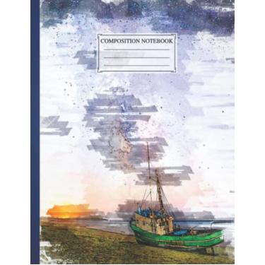 Imagem de Composition NoteBook Milkyway Salmon Creek USA Size 8.5 x 11 In, 110 pages Space Stars Love Cosy Winter Gift Christmas Cute Skiing Village For Children Girls Boys Kids Teens Adults