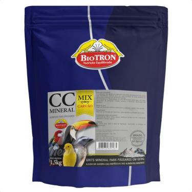 Imagem de Cc Mineral Mix Com Carvão 1,5kg Biotron Grit Para Aves e Pássaros