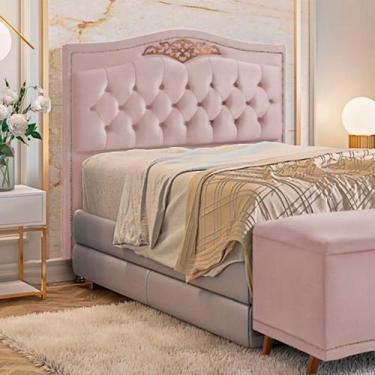 Imagem de Cabeceira Holanda 195cm King Size Estofada Veludo Star Confort, Rose