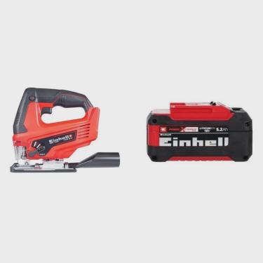 Imagem de Kit Serra Tico Tico Einhell Tc-js 18 Li Solo com Bateria Power X-change 18v 5,2ah Plus Einhell