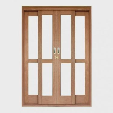 Imagem de Porta de Correr Panorâmico 4 Folhas Cedro Arana 215cmx160cmx14cm Madersilva