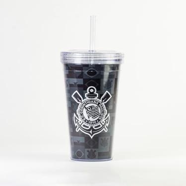 Imagem de Copo Canudo Corinthians Bandeiras Oficial - Sude
