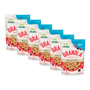 Imagem de Kit 6X: Granola Cranberry e Goji Zero Açúcar Sem Glúten Vitalin 200g