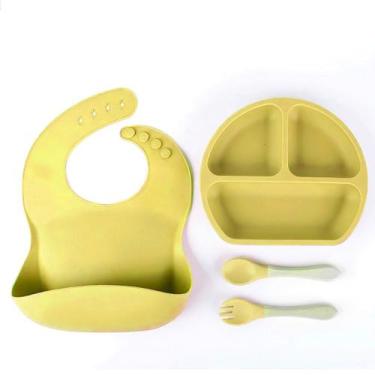 Imagem de Talher Infantil Kit de Silicone Para Alimentação Snh02 Snel Home,  Ama