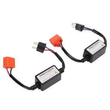 Imagem de MUNEFE 2PCS Decodificador de farol de LED, resistor de LED de cabeça de cerâmica, 35W 12V Decodificação precisa instalação fácil H4 conversor negativo
