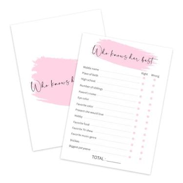 Imagem de ZEDEV Who Knows The Birthday Girl Best, jogos de festa de aniversário, lembrancinha de atividade de festa de aniversário para meninas, conjunto de 20 cartões de jogos, suprimentos de aniversário para