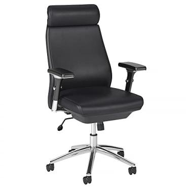 Imagem de Bush Business Furniture Metropolis Cadeira executiva de couro com costas altas em preto