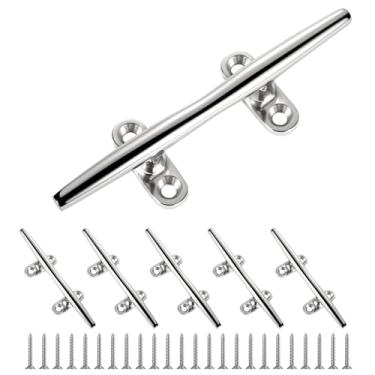 Imagem de Chuteira de barco de 4/5/6 polegadas - Base aberta 316 de aço inoxidável, grampo de corda de grampo marinho, acessórios de amarração com parafusos para barcos, caiaque, fuzileiro naval, convés