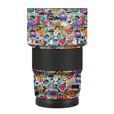 Imagem de Adesivo de câmera antiarranhões com tampa de lente 85 1.8 Película protetora decalque protetor corporal para Panasonic Lumix S 85 mm F1.8 S (Graffiti White)