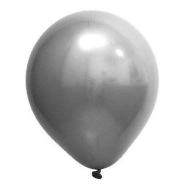 Imagem de Balão de Festa Redondo Profissional Látex Cromado - Prata - Art-Latex 