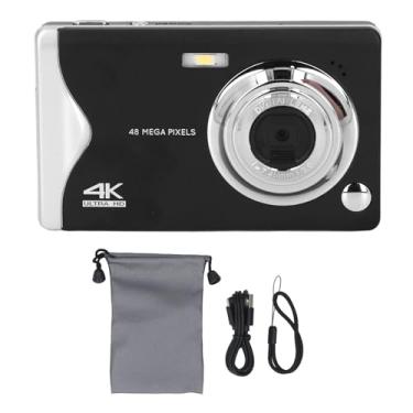 Imagem de Câmera digital 4K Câmera de vídeo AutoFocus 48MP 16x Zoom AF Auto Focus Câmera compacta portátil para fotografia Travel ABS LELOLA DE ALUMINA DE 3 POLEÇÃO tela (Preto)