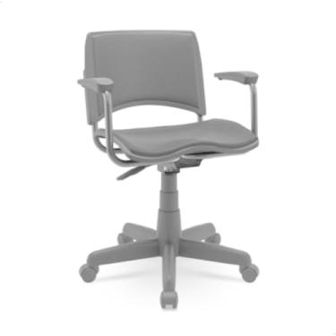 Imagem de Cadeira Giratória Secretária com Braço e Estofado em CouroEco Preto – Conforto e Ergonomia Escritex