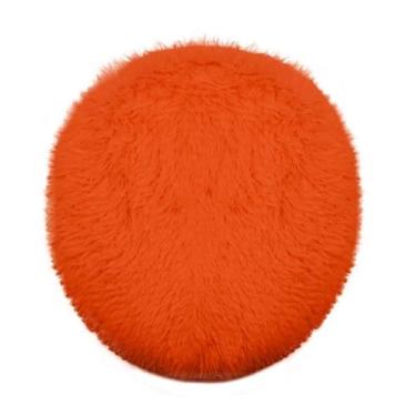 Imagem de Insun Capa de assento de vaso sanitário macia e fofa, capa de tampa absorvente lavável, suporte antiderrapante ajustável para a maioria das tampas de banheiro laranja 45 cm x 50 cm