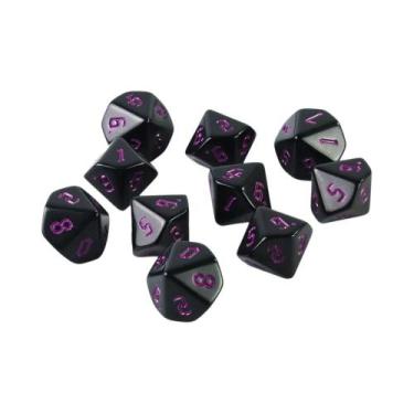 Imagem de Ink Colorido D10 RPG Dados Poliédricos 0-9 Fonte Retro Estilo Fantasia