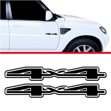 Imagem de Par Adesivos 4x4 Pajero Tr4 2014-16 Emblema Lateral Resinado Preto