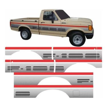 Imagem de Kit Adesivos Faixas Laterais Compatível Ford F1000 1000Vp