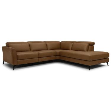 Imagem de Sofá de Canto Z385 com Chaise e Braço Lado Esquerdo Caramelo - Natuzzi