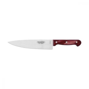 Imagem de Faca Chef Tramontina Polywood com Lâmina em Aço Inox e Cabo de Madeira