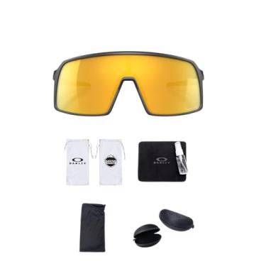 Imagem de Oakley Kit de limpeza de óculos de sol Sutro OO9406 e micro bolsa com bandeira preta (carbono fosco/Prizm 24K)
