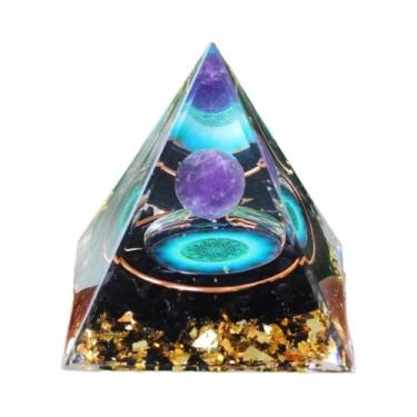 Imagem de Pirâmide de Orgonite Ametista - Reiki, Cura e Equilíbrio dos Chakras, 