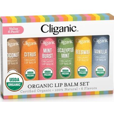 Imagem de Conjunto de protetor labial Cliganic USDA Organic 12 sabores 100% natu