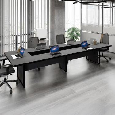 Imagem de Mesa Reunião 3,60m Corporativa 6 Pessoas c/ Cx de Tomadas F5 - F5 Offi