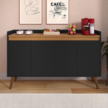 Imagem de Aparador Buffet Sala Hall De Entrada Cantinho Do Café Retrô Prateleira