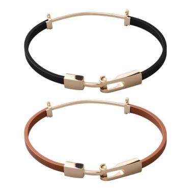 Imagem de GOMAKERER Pulseiras de couro ajustáveis, pulseiras de couro para mulheres para fazer joias artesanais, about 19.6cm long, Sem Pedra Preciosa