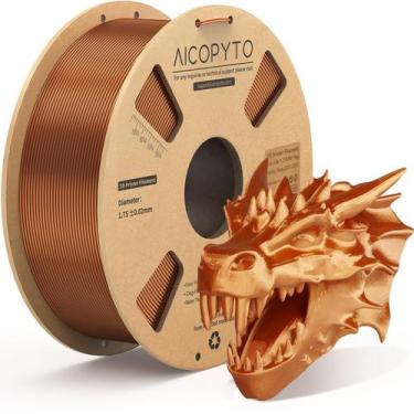 Imagem de Filamento de impressora 3D AICOPYTO Copper Silk PLA 1,75 mm 1 kg