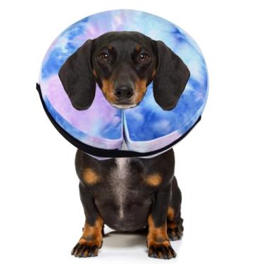Imagem de Coleira inflável para recuperação de cães, coleira de cone para pós-cirurgia, evita que cães mordam e arranhem feridas coleiras eletrônicas para ajudar na cura da coleira macia de recuperação de