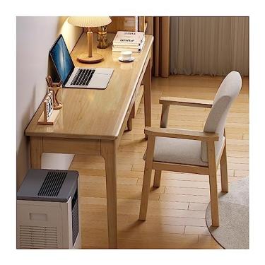 Imagem de GRFIT Mesa de escritório de madeira maciça estreita mesa de PC mesa de escritório doméstico mesa de PC quarto mesa de estudo pequena mesa de escrita doméstica mesa de PC (cor: B, tamanho: 100 * 45