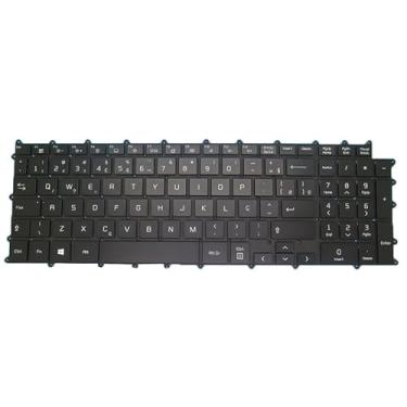 Imagem de Teclado retroiluminado para notebook para LG 17Z90P-K.AAB9U1 17Z90P-K.AAC8U1 17Z90P-K.AAS9U1 17Z90P-KA79J1 Preto BR brasileiro sem moldura novo