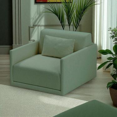 Imagem de Poltrona 1 Lugar Revestimento em Sarja Verde Médio